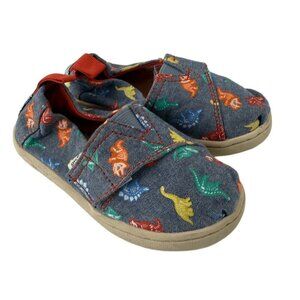 Toms Toddler Boys Kids Slip On Sneaker Skeleton Dinosaur Print Size 7